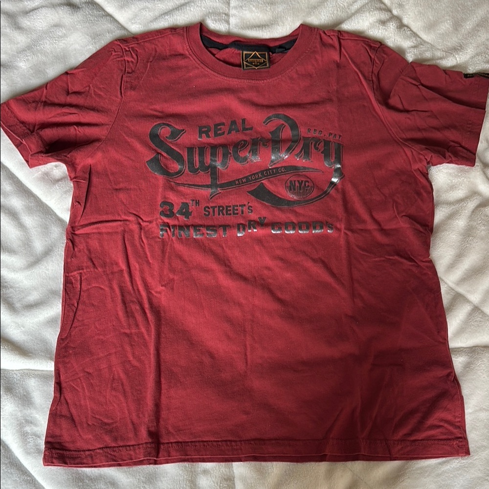 Superdry Red Short Sleeve Tee Graphic Design